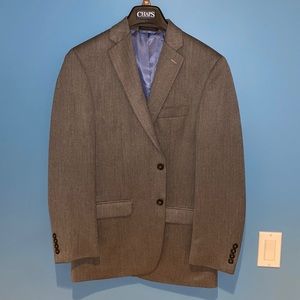 Chaps Herringbone Blazer in grey